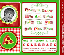 Pizza Party Celebration Birthday Party Printable Photo Invitation